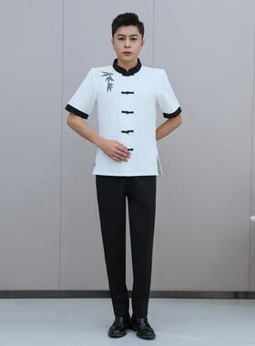 Y3002男技师按摩足浴师桑拿技师服足疗工作服短袖养生馆会所制服