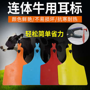 动物耳标兽用耳标号牌连体牛耳牌打耳标器钳子进口一体牛用耳标牌