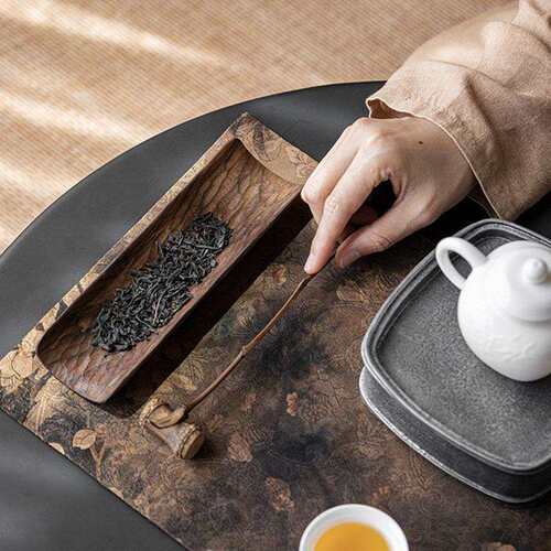 宜茶话黑胡桃茶木则茶拨两件器套实木赏htmze-lj茶茶荷茶室道六君