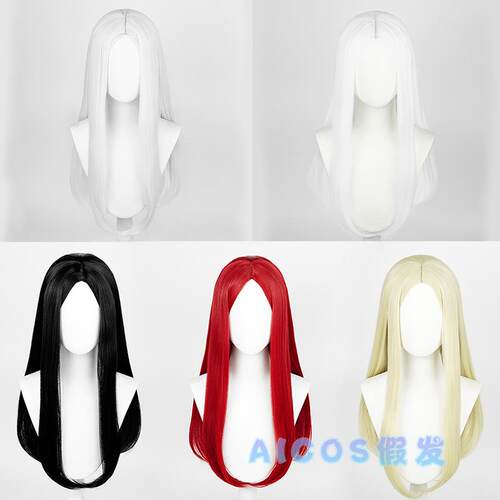 Aicos 60CM中分发尾内收长直多色毛娘造型练手万用cos假毛头皮顶