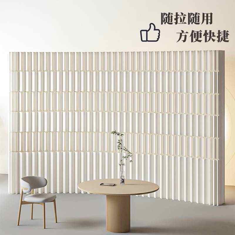 隔断屏风办公室玄关隔挡房间分隔墙纸折叠简约背景墙可移动多功能