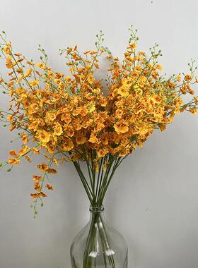 跳舞兰仿真花橙色橘色跳舞兰仿真花文心兰家居装饰品婚庆花艺假花