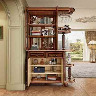 348柜美式 实木间厅家用入客厅隔断柜古复玄关柜户正对门沙发屏风