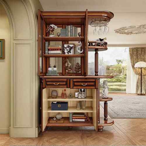 348柜美式实木间厅家用入客厅隔断柜古复玄关柜户正对门沙发屏风