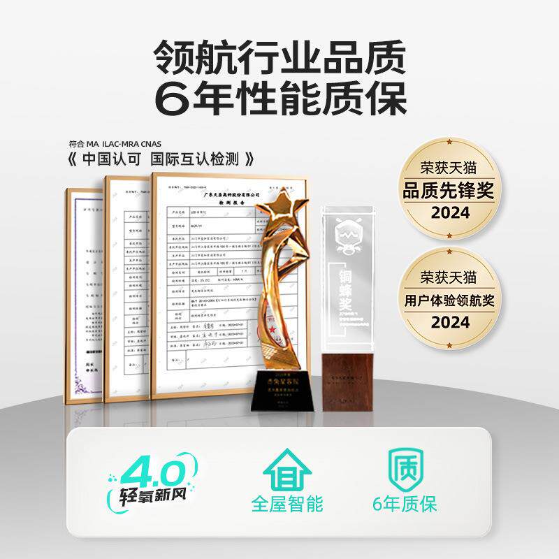 无叶风扇灯2HKB2新款客厅led吸顶一灯0暖风体机取5暖器加热家用风
