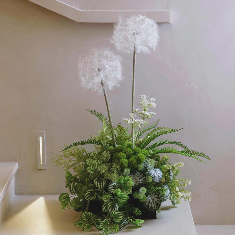小型窗仿真植物景观蕨类把束橱植仿真绿植造物手感假花室内景观角