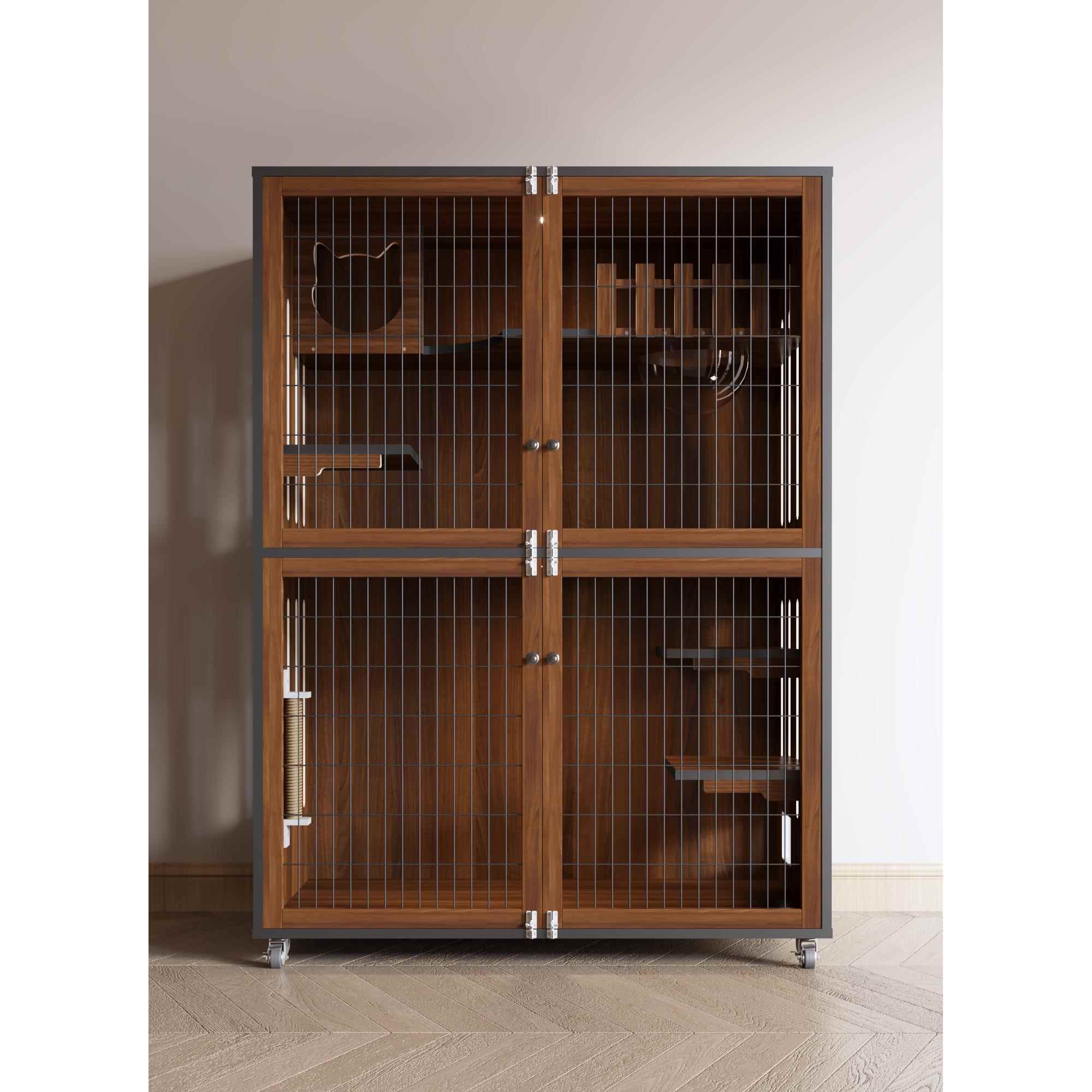 正品猫别墅家用木猫柜防水猫舍房空超大间猫窝大型豪华室猫内实猫