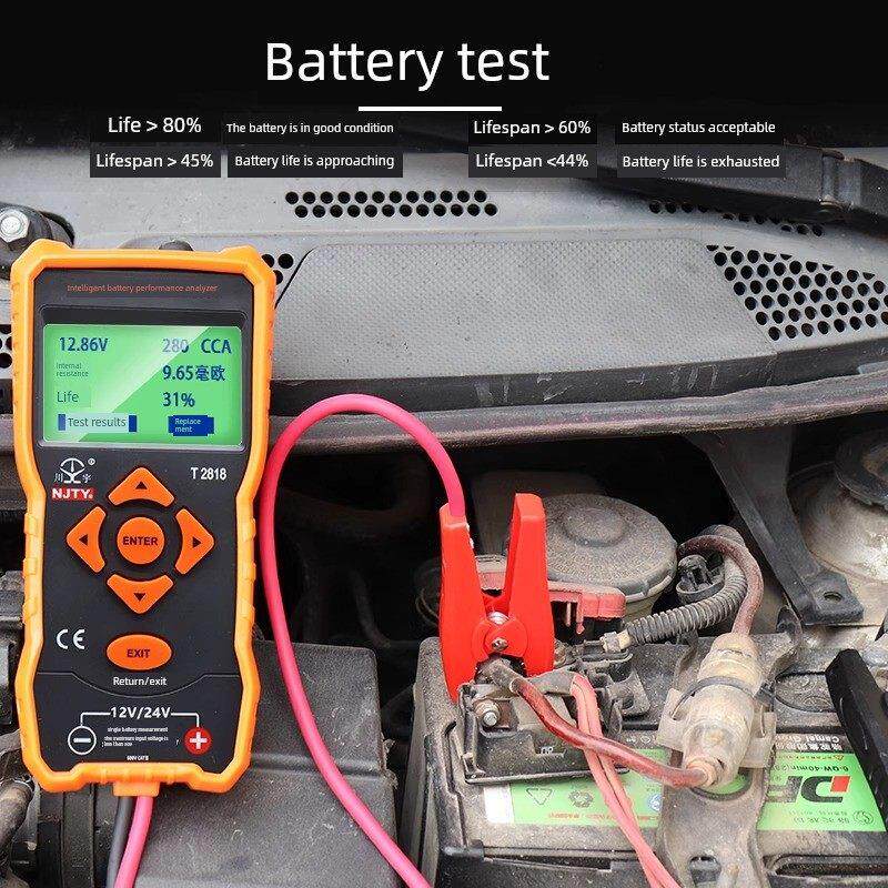 天宇T2818车载电池检测仪高精度12V24V电动车电池寿命容量内阻