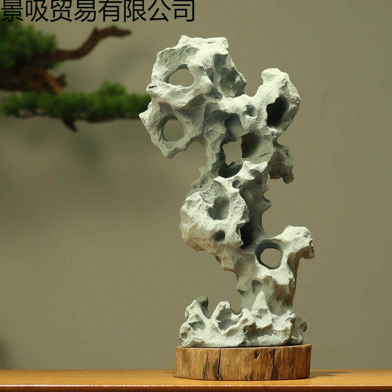客厅新中式鱼缸景禅意摆件艺太湖书石工人造装饰房民宿景其他吸造