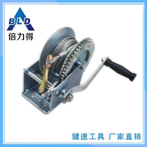 倍力得1800磅手动绞盘钢丝绳小吊机卷扬机单速轻型绞车微型葫芦
