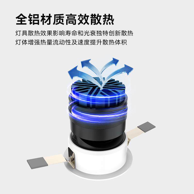 led射灯嵌入式洗墙灯可调角度无主灯98显全光谱家用调焦射灯
