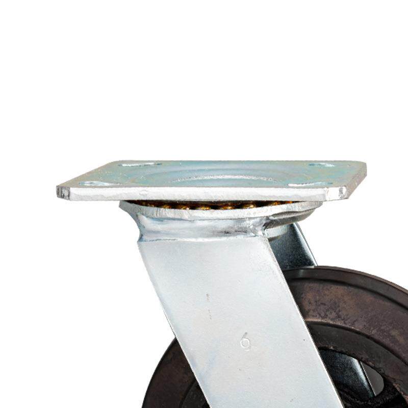 重型双轴铁芯橡胶脚轮耐高温防噪音弹力橡胶轮4-8寸万向 定向轮
