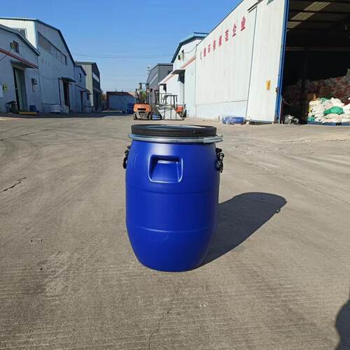 庆云50升UN法兰桶50L蓝色加厚浙江化工桶包装公斤江苏塑料桶圆桶