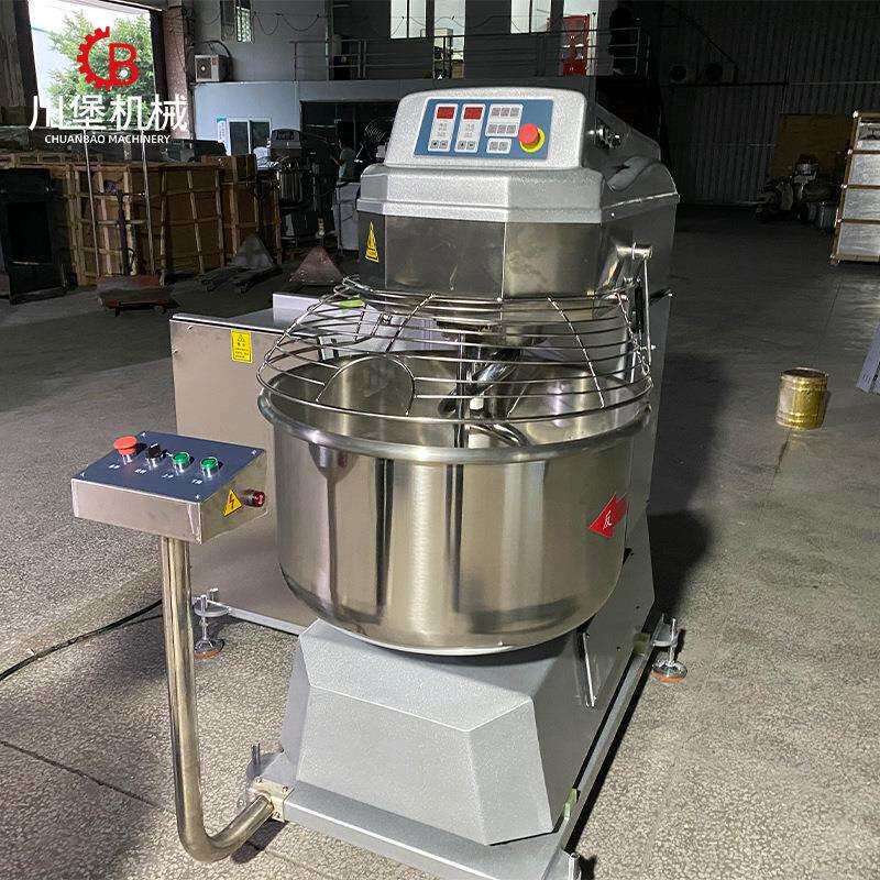 柏川75KG大型翻缸和面机3包面粉75公斤商用双速自动翻斗搅面机械