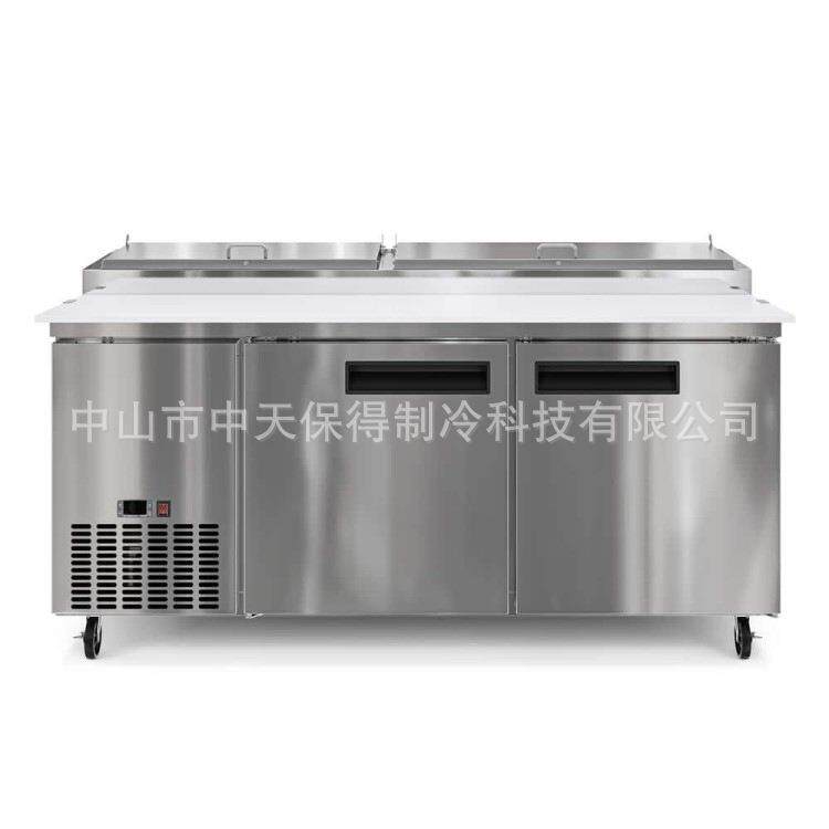 欧款风冷不锈钢披萨柜冷藏操作台撒料三文治沙拉柜