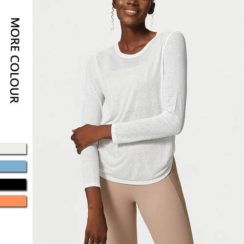 Yoga suit top, long sleeved sports top, women's fitness