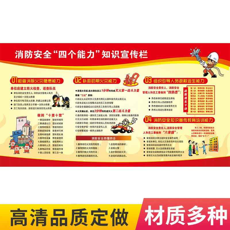 消防安全知识宣传海报工厂车间墙贴纸消防知识安全生产宣传月挂图