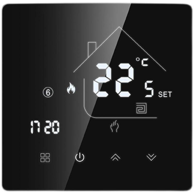 智能别墅水暖温控器空调地暖一体智能别墅黑色编程电采暖温控器