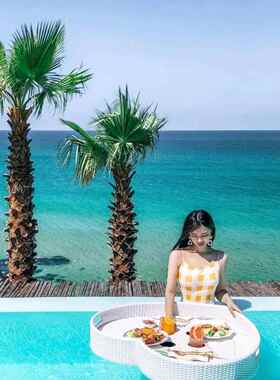 泳池温泉飘早餐水果料漂托盘酒0763浮店民宿水浮上网红藤编篮饮子