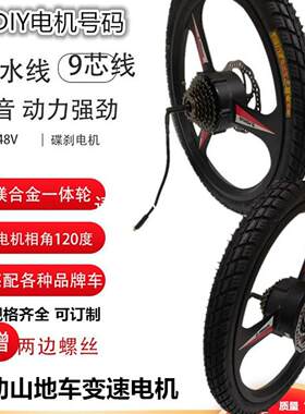 20 26寸镁合金三刀轮正步通用无刷锂电动山地车变速碟刹后电机48V