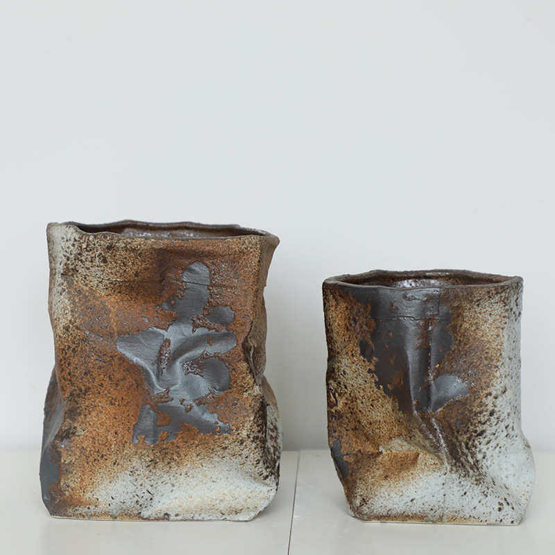 新中式陶罐陶艺花瓶日系茶室禅意花盆侘寂手工粗陶花器做旧仿出土,特色手工艺,其他特色工艺品,淘宝优惠券,粉丝福利购,淘宝优惠卷