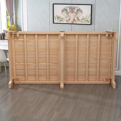 T折床单人7床RUZ家用成人简经济型实木出租房儿童小易床叠双人午