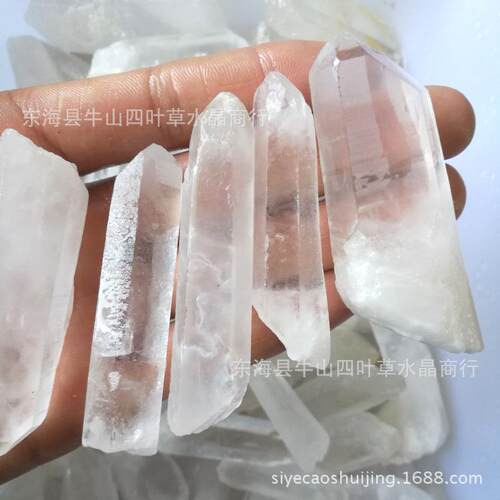 白水晶原石单晶体白晶原矿长4-10厘米每1公斤