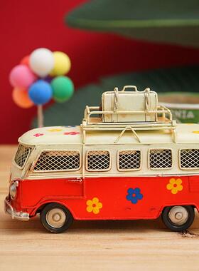 小车个性复古摆铁件儿童艺房模型巴饰士拍照TB643383道具童装店软