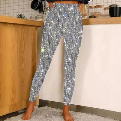 Underpants with glitter and glitter, worn as outerwear