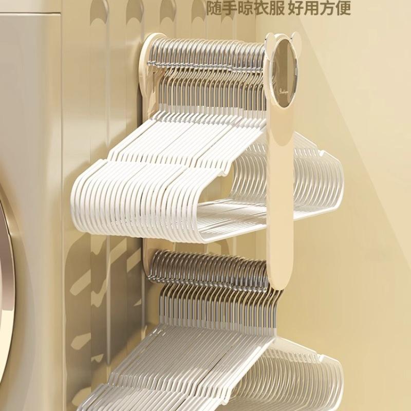 多功能衣架收纳架免打孔阳台整理衣架挂钩浴室壁挂式存放神器挂架