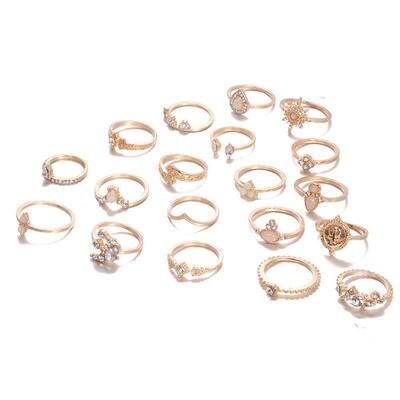 镶钻戒指 retro European American diamond joint ring 19-piece