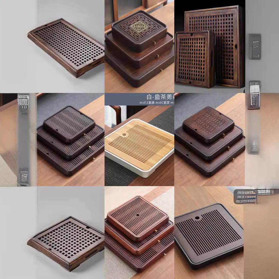 竹木茶盘家用小型多功能茶台储水排水干泡于一体的四方形茶海