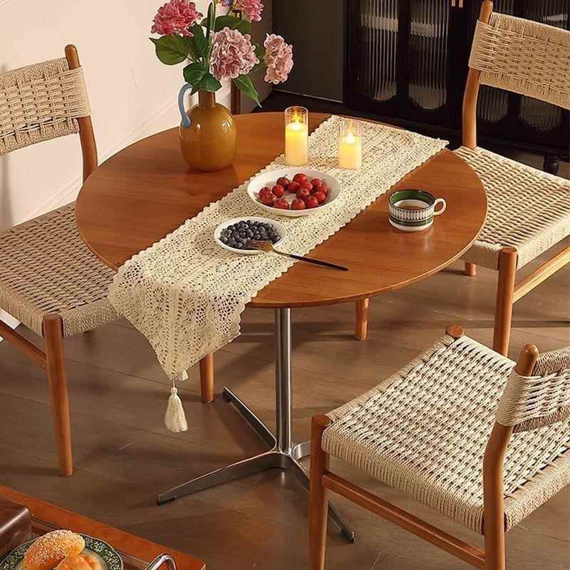 中古风餐桌洽谈桌子圆桌小户型复古茶几阳台边几家用简约办公桌子