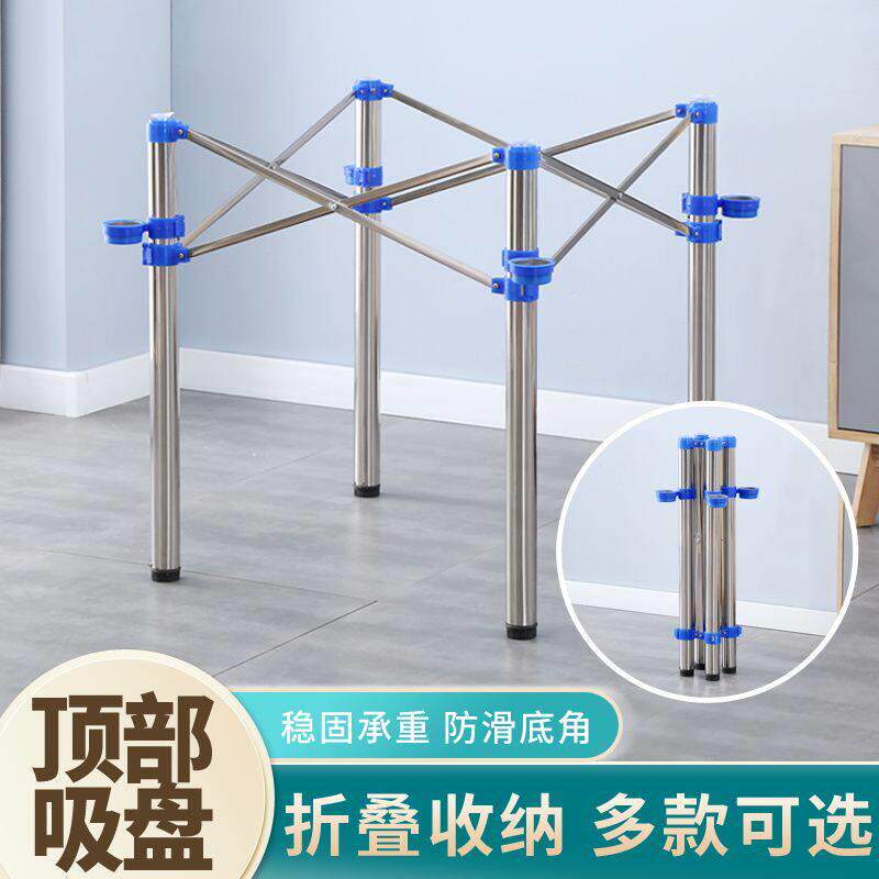 折叠桌腿支架桌架子餐桌脚不锈钢餐台脚铁艺桌子腿加厚麻将桌腿架