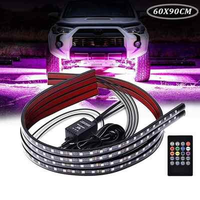 跨境货源60*90CM汽车LED声控七彩底盘灯多种模式地盘灯APP灯带