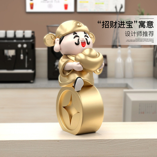 饰品客厅玄关家用乔迁礼品 迎财神潮玩摆件店铺前台收银台财神爷装
