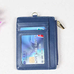 皮革证件套工作证公交卡套拉链多功能吊牌套手腕零钱门禁卡包