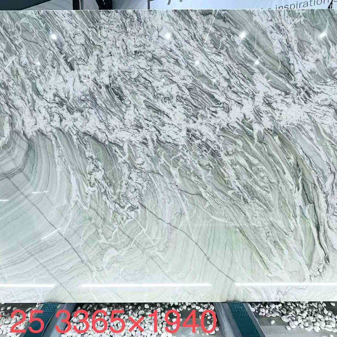 大浪淘金天然大理石楼梯踏步台阶别墅装修奢石岛台石材桌面