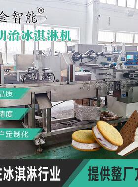 小型冰激凌雪糕厂生产线设备三明治夹心冰淇淋制作包装机器