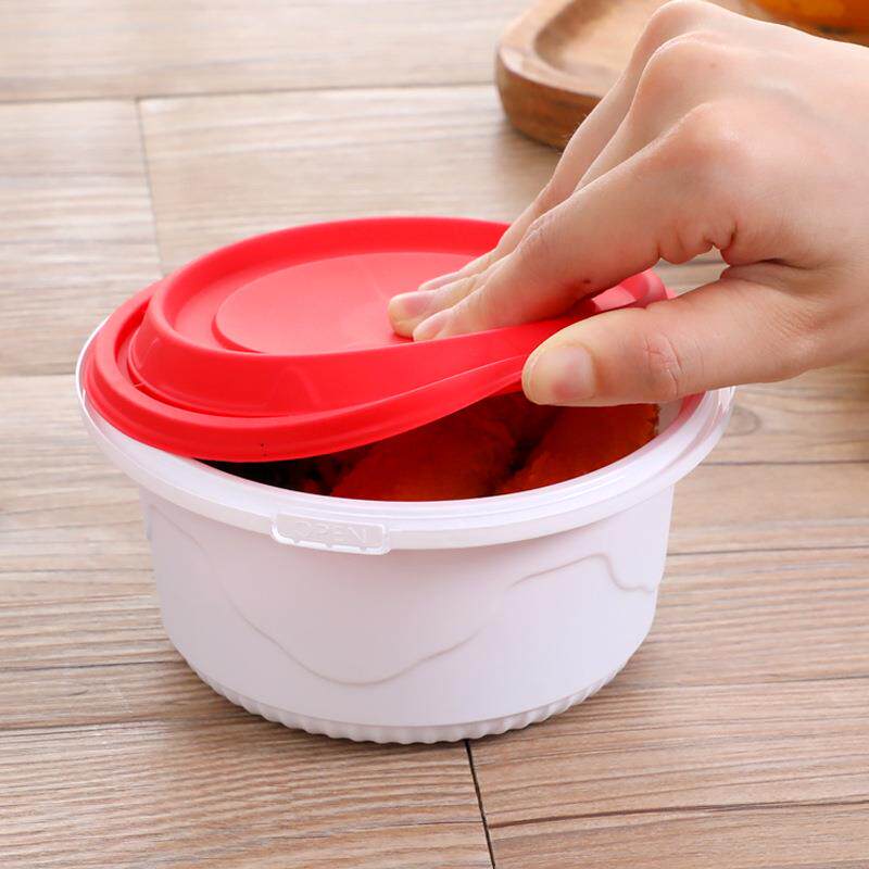 铭星一次塑餐盒防盗锁扣圆形性餐NER外卖打包盒PP料汤面圆快碗便