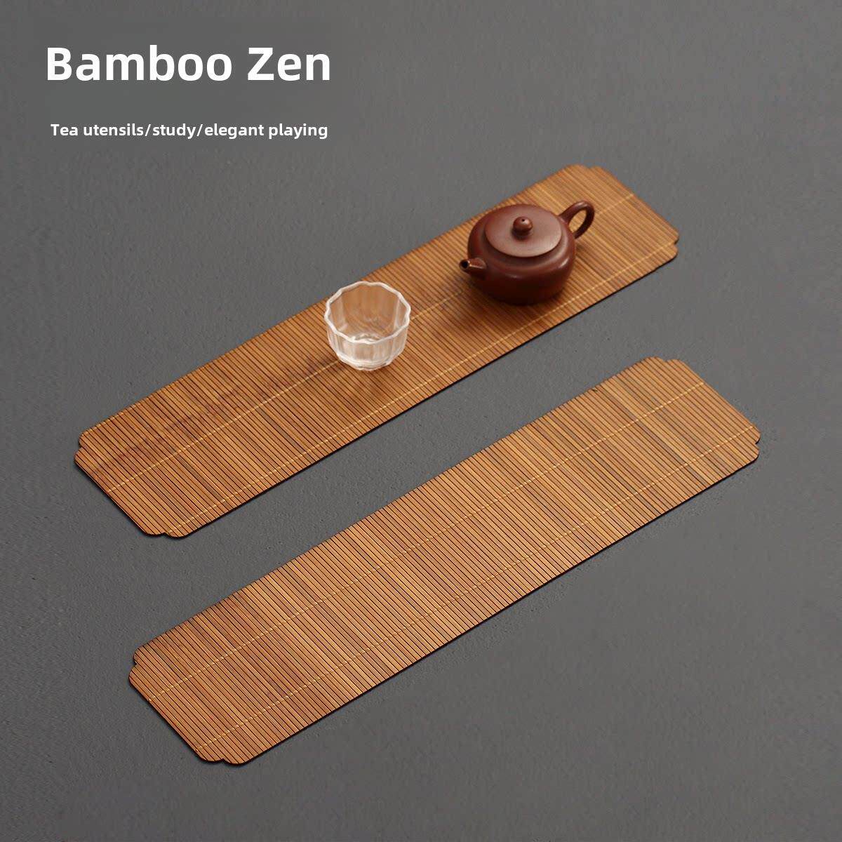 竹禅迹|竹编大漆主人席 竹编家用禅意茶垫茶道中式桌旗干泡茶席