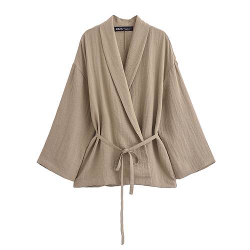 Double breasted kimono style outerwear pants