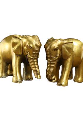 黄铜大象工艺品摆件吸水象光身象珠宝象铜器工艺品厂家