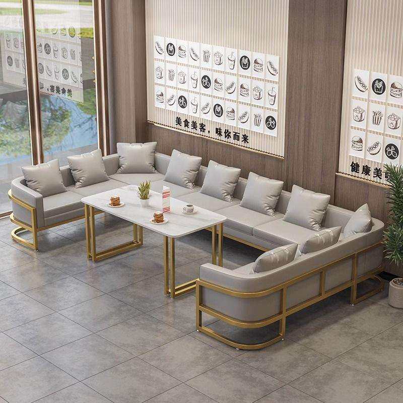 咖啡厅奶茶店卡座沙发餐吧商用西餐厅桌椅组合现代简约风桌子