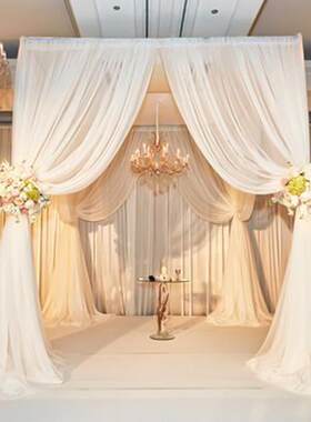 wedding Canopy加粗可伸缩铝管帷幕架婚礼拱门婚庆窗帘舞台背景架