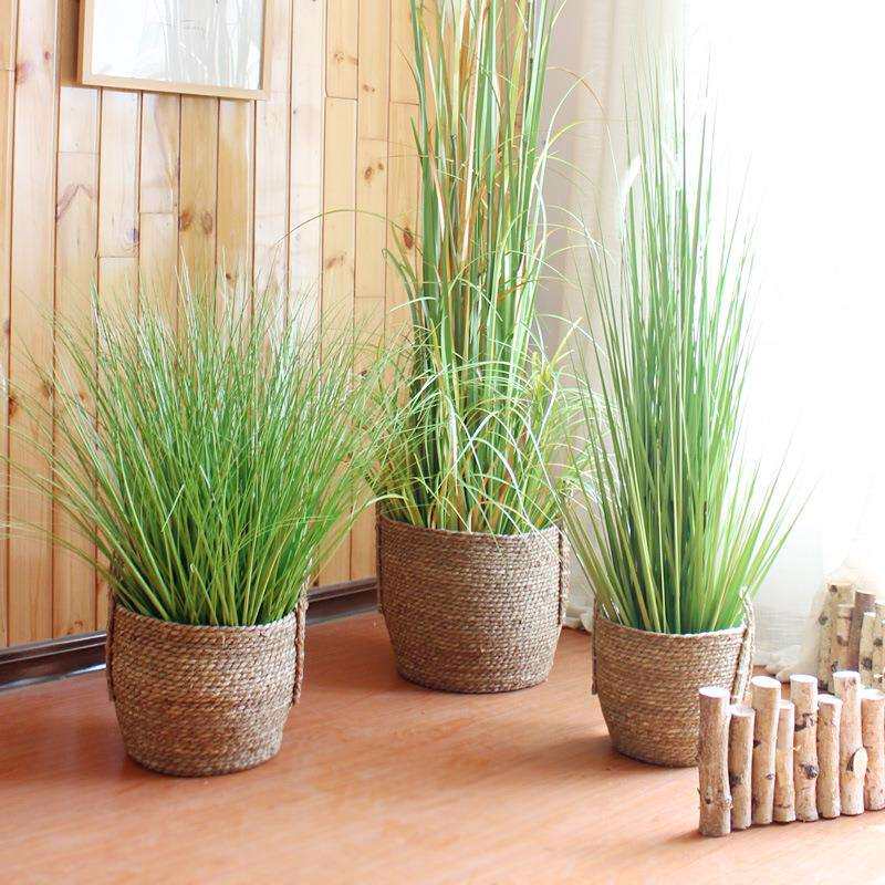觅点 手工编织草编大花篮绿植花盆套花器田园篮中橱窗装饰北欧