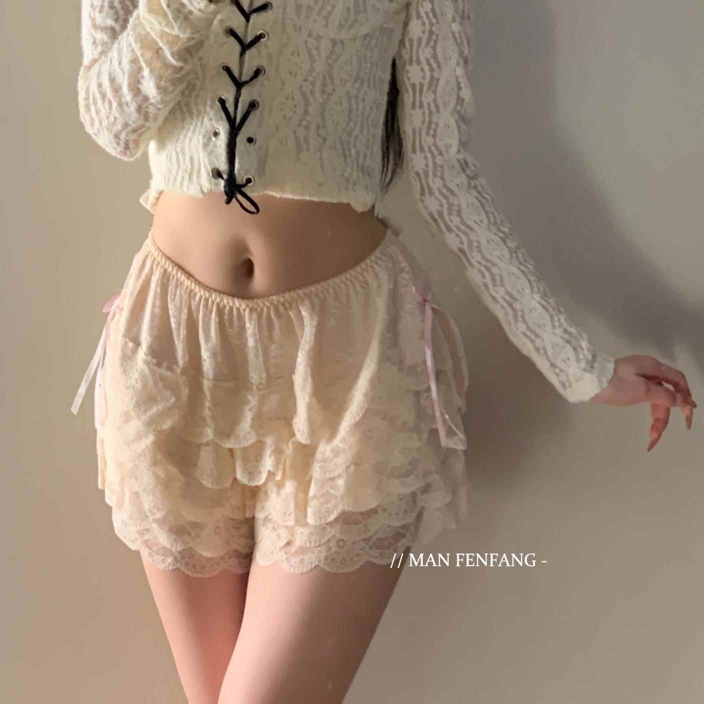 skirts bottoms women lace exposure safety for mid-waist