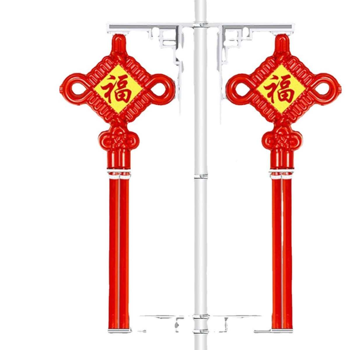 LED灯笼户外道路节庆景观中国结连杆节日装饰太阳能路灯工厂定制