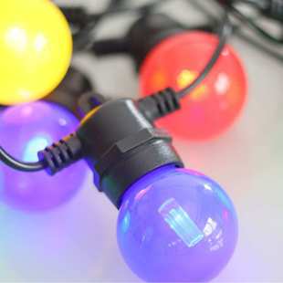 批发太阳能G50圆形球泡灯串LED七彩灯串户外防水装 饰庭院灯