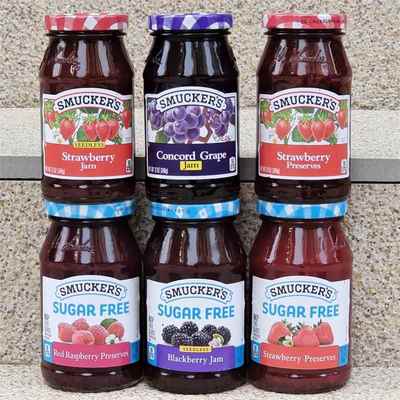 无糖草莓果酱甜点夹心水果酱面包涂抹酱Smuckers Fruit PRESERVES